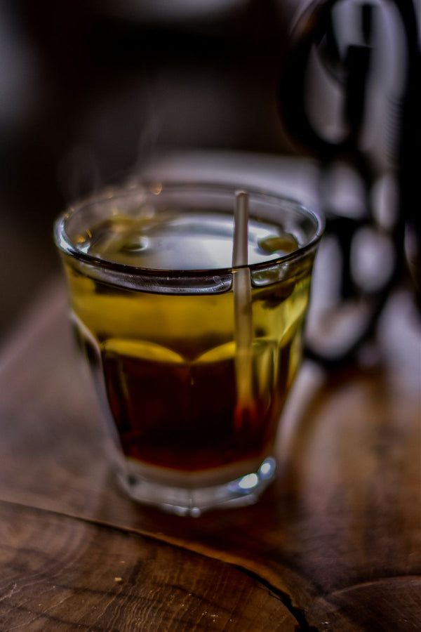 A steaming cup of herbal tea for lighter digestion