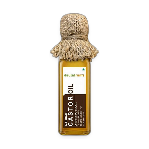 Daulatram's Pure Cold-Pressed Castor Oil 100ml — for Hair, Skin and Body
