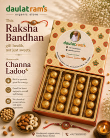 Daulatram's Homemade Chana Ladoo gift box for Raksha Bandhan