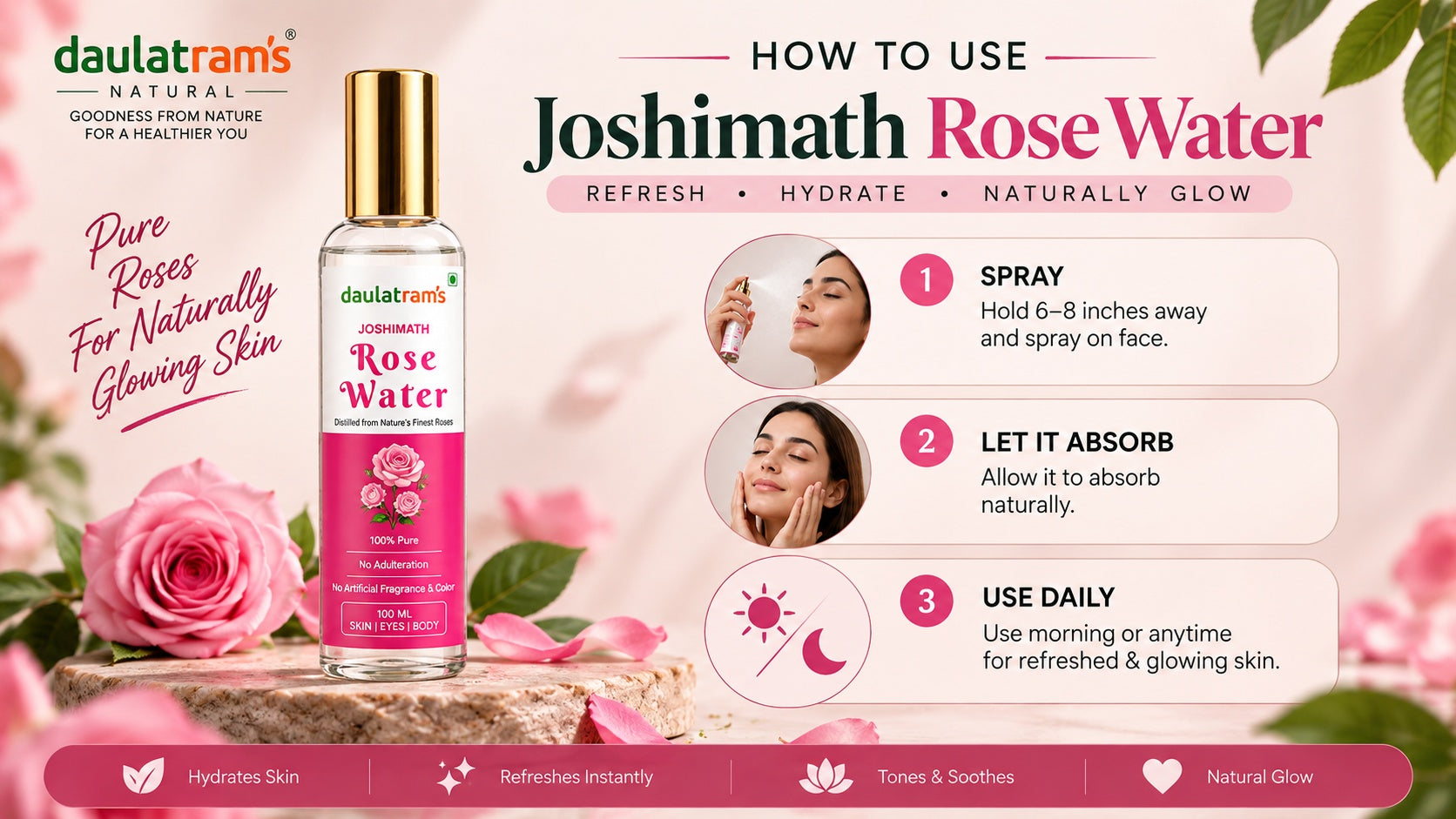 How to consume Natural Pahadi Rose Water - Daily Ritual